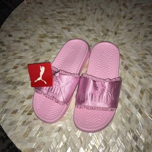 Pink slippers from puma